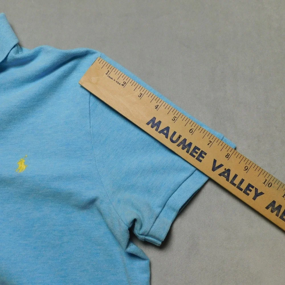 Polo Ralph Lauren Mens Light Blue Heather Short Sleeve Polo Shirt Large Pony‎